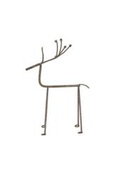 KDMD Rustic Metal Reindeer Sculpture on Stand for Seasonal Decor in Light Brown - thumbnail 2