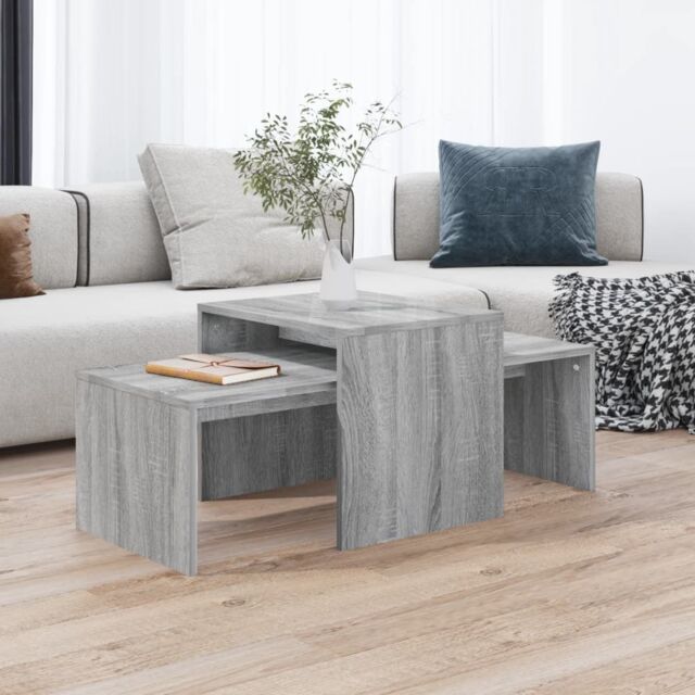 Berkfield Home Coffee Table Set Grey Sonoma 100x48x40 cm Engineered Wood - Size: 100 x 48 x 40 cm - image 1