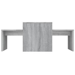Berkfield Home Coffee Table Set Grey Sonoma 100x48x40 cm Engineered Wood - Size: 100 x 48 x 40 cm - thumbnail 4