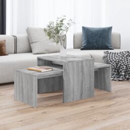 Berkfield Home Coffee Table Set Grey Sonoma 100x48x40 cm Engineered Wood - Size: 100 x 48 x 40 cm - thumbnail 1