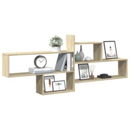 Berkfield Home Wall Shelf Sonoma Oak 167.5x18x68 cm Engineered Wood in Brown - thumbnail 3