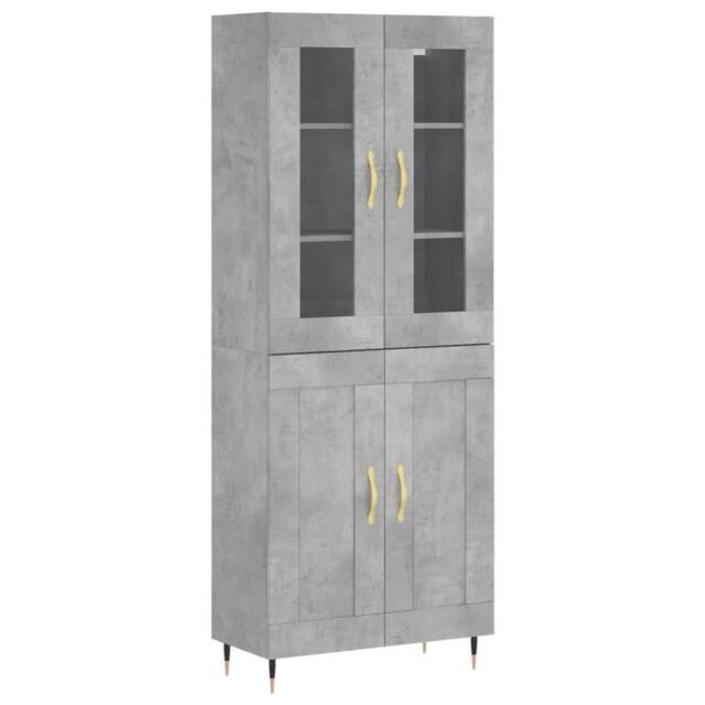Berkfield Home Highboard Concrete Grey 69.5x34x180 cm Engineered Wood - image 1