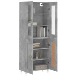 Berkfield Home Highboard Concrete Grey 69.5x34x180 cm Engineered Wood - thumbnail 3