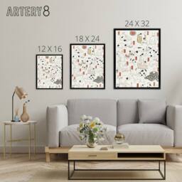 "Artery8 Cats Vintage Japanese Ukiyo E Kuniyoshi Black Framed Canvas Wall Art in White - Size: W12"" x H16""" - thumbnail 4