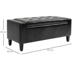 STILVORA Storage Ottoman Bench with Lift-Up Lid in Black - thumbnail 2