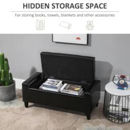 STILVORA Storage Ottoman Bench with Lift-Up Lid in Black - thumbnail 4