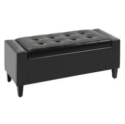 STILVORA Storage Ottoman Bench with Lift-Up Lid in Black - thumbnail 3