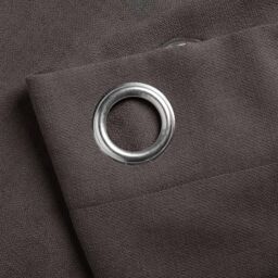 Luxury Living Velvet Chenille Eyelet Curtains Ready Made Pair in Chocolate - Size: 142 cm width x 137 cm drop - thumbnail 5