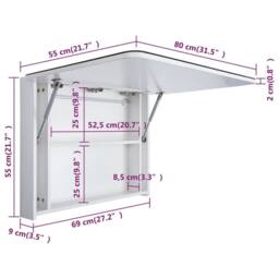 Berkfield Home LED Bathroom Mirror Cabinet 80x9.5x55 cm in White - thumbnail 8