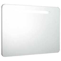 Berkfield Home LED Bathroom Mirror Cabinet 80x9.5x55 cm in White - thumbnail 3