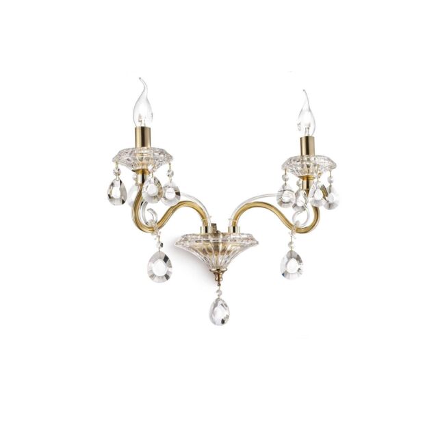 Netlighting Negresco 2 Light Indoor Candle Wall Light Gold E14