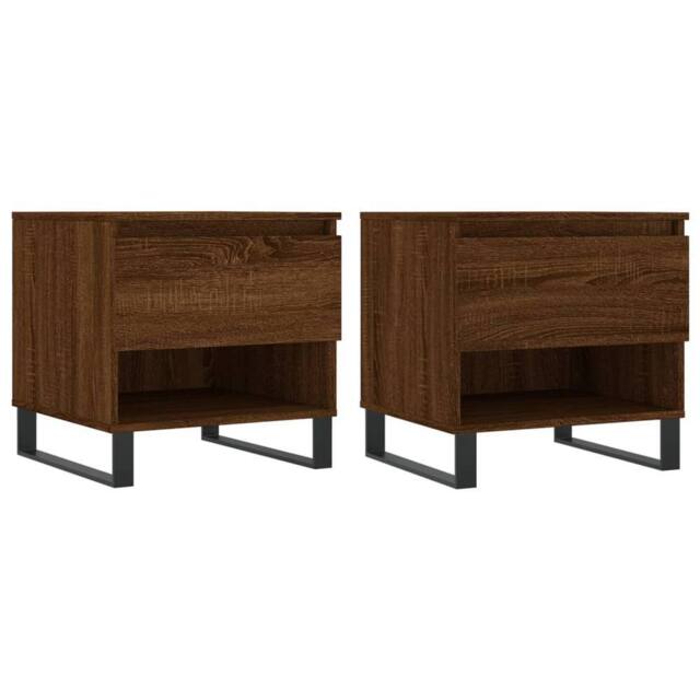 Berkfield Home Coffee Tables 2 pcs Brown Oak 50x46x50 cm Engineered Wood - Size: 50 x 46 x 50 cm - image 1