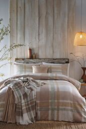 Appletree 'Verbier' 100% Brushed Cotton Duvet Cover Set in Natural - Size: Double - thumbnail 4