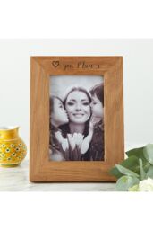 "MijMoj Design Solid Oak “Love You Mum"" 7"" x 5"" Photo Frame - Engraved Mother's Day Gift in Light Oak"