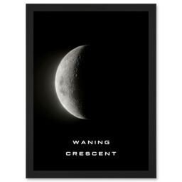 Artery8 Phases of the Moon Astronomy Waning Crescent Lunar Space Poster Artwork Framed Wall Art Print A4 in Black - thumbnail 1