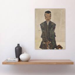 "Artery8 Portrait of the Publisher Eduard Kosmack Schiele Wall Art Poster Print in Beige - Size: W24"" x H32""" - thumbnail 4
