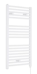 Balterley Electric Vertical Round Towel Rail & 18 Rails, 920x480mm - Gloss White