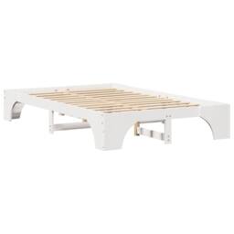 Berkfield Home Bed Frame White Solid wood 120 x 190 cm Bed Frame Rectangular - thumbnail 1
