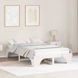 Berkfield Home Bed Frame White Solid wood 120 x 190 cm Bed Frame Rectangular - thumbnail 2
