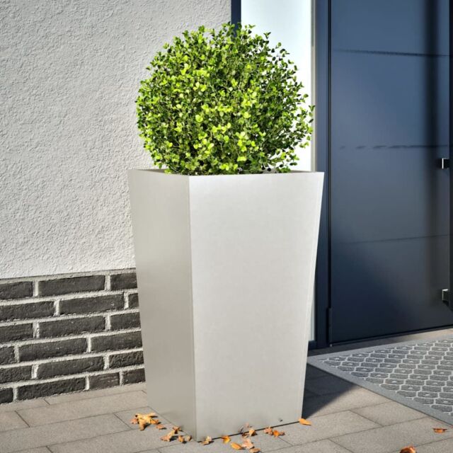 Berkfield Home Garden Planter 45x45x75 cm Stainless Steel in Black - Size: 45 x 45 x 75 cm - image 1