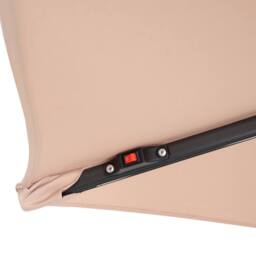 Monstershop LED Cantilever Parasol 3m With Full Fan Base - Beige - thumbnail 9
