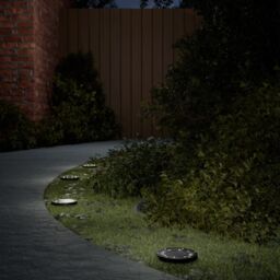 Berkfield Home Solar Ground Lights with Ground Spikes Outdoor 12 pcs Warm White in Black - thumbnail 1
