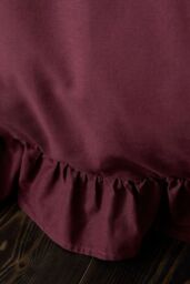 Appletree 'Cassia Frill' 100% Cotton Relaxed Look Duvet Cover Set in Red - Size: King - thumbnail 3