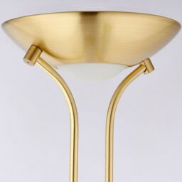 Loops Mother & Child Floor Lamp Satin Brass 1.8m Twin Light Dimmer Flexible Reading in Metallics - thumbnail 4