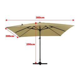 Living and Home Large Square Canopy Rotating Outdoor Cantilever Parasol with Fillable Base in Taupe - thumbnail 7