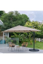 Large Square Canopy Rotating Outdoor Cantilever Parasol with Fillable Base