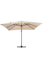 Living and Home Large Square Canopy Rotating Outdoor Cantilever Parasol with Fillable Base in Taupe - thumbnail 3
