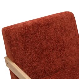 Nordlys Scandinavian Lounge Armchair with Wooden Frame & Fabric in Red - thumbnail 8
