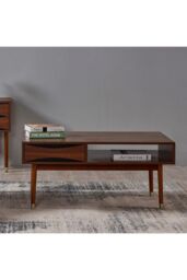 Dawson Midcentury Modern Wooden Coffee Table Living Room - thumbnail 4