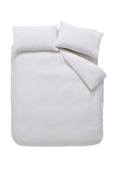 Bianca 'Waffle Cotton Circle' Duvet Cover Set in White - Size: Single - thumbnail 5