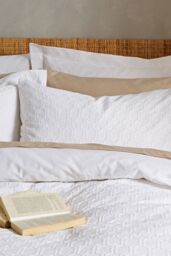Bianca 'Waffle Cotton Circle' Duvet Cover Set in White - Size: Single - thumbnail 2