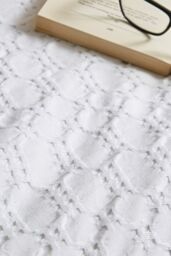 Bianca 'Waffle Cotton Circle' Duvet Cover Set in White - Size: Single - thumbnail 4