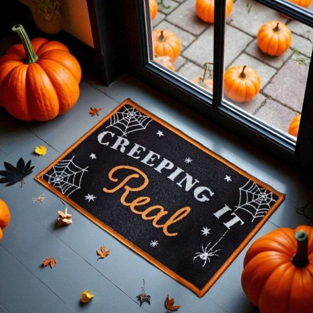 Garden Greatness Creeping It Real Halloween Doormat in Black - Size: 1 Pack - image 1