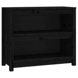 Berkfield Home Book Cabinet Black 80x35x68 cm Solid Wood Pine - Size: 80 x 35 x 68 cm - thumbnail 1