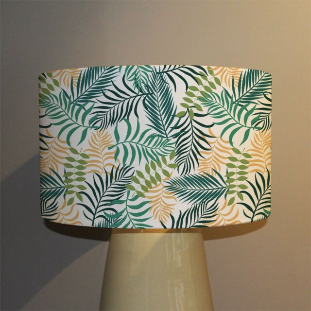 Benjamin Tate Design tropical palm leaves ceiling lamp shade in Natural