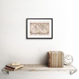 "Artery8 Wall Art Print Map of The World Vintage Art Black Framed 9x7 inch - Size: W7"" x H9""" - thumbnail 2