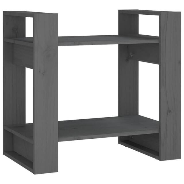Berkfield Home Book Cabinet/Room Divider Grey 60x35x57 cm Solid Wood Pine - Size: 60 x 35 x 57 cm - image 1