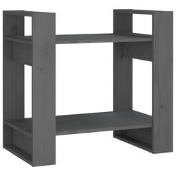 Berkfield Home Book Cabinet/Room Divider Grey 60x35x57 cm Solid Wood Pine - Size: 60 x 35 x 57 cm - thumbnail 1