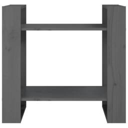 Berkfield Home Book Cabinet/Room Divider Grey 60x35x57 cm Solid Wood Pine - Size: 60 x 35 x 57 cm - thumbnail 3