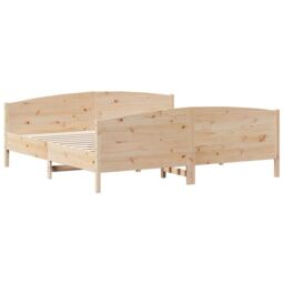 Berkfield Home Bed Frame without Mattress 180x200 cm Super King Solid Wood Pine in Brown - thumbnail 6