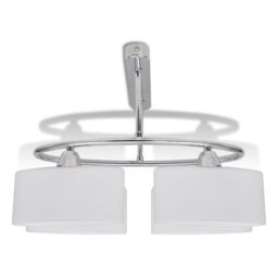 Berkfield Home Ceiling Lamp with Ellipsoid Glass Shades for 4 E14 Bulbs in White - thumbnail 3
