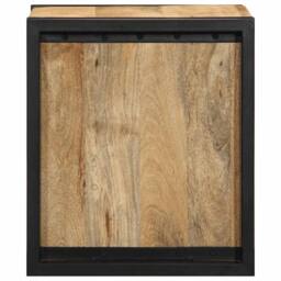 Berkfield Home Bedside Cabinet 40x35x40 cm Solid Rough Wood Mango in Brown - Size: 40 x 35 x 40 cm - thumbnail 5