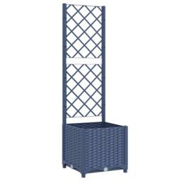 Berkfield Home Garden Planter with Trellis Dark Grey 40x40x136 cm PP - Size: 40 x 40 x 136 cm - thumbnail 3