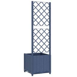 Berkfield Home Garden Planter with Trellis Dark Grey 40x40x136 cm PP - Size: 40 x 40 x 136 cm - thumbnail 6