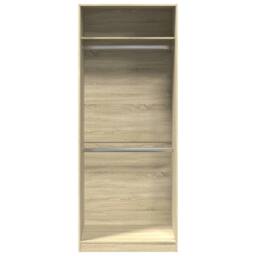 Berkfield Home Wardrobe Sonoma Oak 80x50x200 cm Engineered Wood in Light Brown - Size: 80 x 50 x 200 cm - thumbnail 4