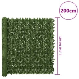 Berkfield Home Balcony Screen with Dark Green Leaves 200x150 cm - thumbnail 6